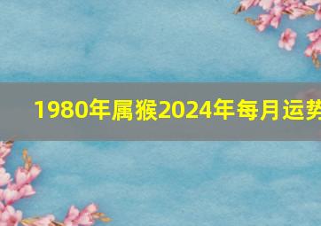 1980年属猴2024年每月运势,1980年猴什么时分发财