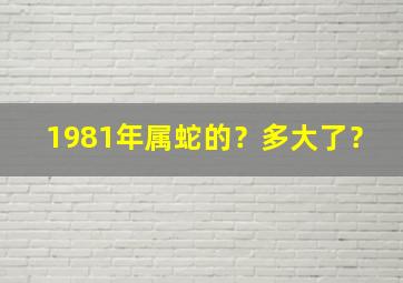 1981年属蛇的？多大了？