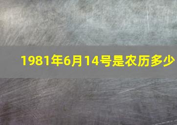 1981年6月14号是农历多少,1981年6月14是什么星座