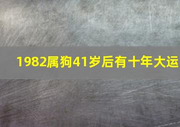 1982属狗41岁后有十年大运,1982年属狗将来10年大运怎样样好不好