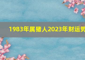 1983年属猪人2023年财运势,2023年83年属猪女的运势和财运