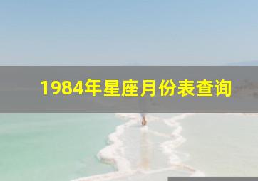 1984年星座月份表查询,阳历1984年8月1出生的是什么星座