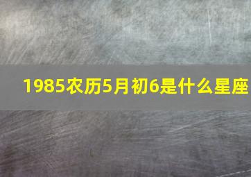 1985农历5月初6是什么星座,1985五月初六是什么星座