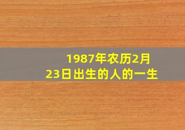 1987年农历2月23日出生的人的一生,1987年阴历2月23日是什么命