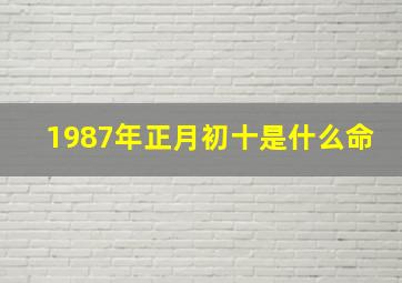 1987年正月初十是什么命,1987年正月初十是什么命缺什么