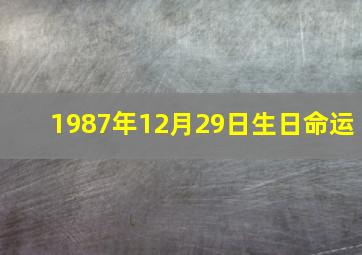 1987年12月29日生日命运,1987年12月29日阴历是多少