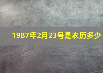 1987年2月23号是农历多少,1987年2月23日出生是什么命