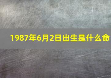 1987年6月2日出生是什么命,1987年六月二号