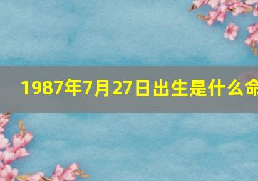 1987年7月27日出生是什么命,1987年7月27日生辰八字