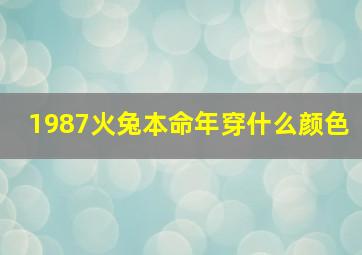 1987火兔本命年穿什么颜色,1987年属兔本命年佩戴什么好戴这个欢欢欣喜过兔年