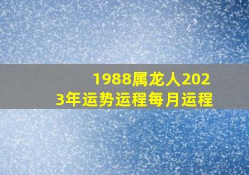 1988属龙人2023年运势运程每月运程,1988年属龙人2023的运势