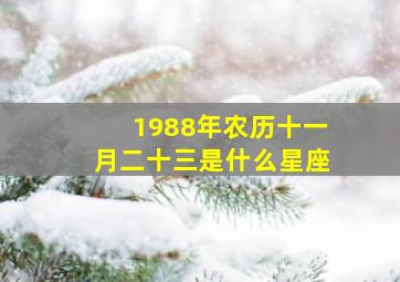 1988年农历十一月二十三是什么星座,1988年农历11月23日什么星座