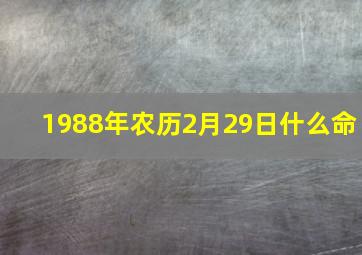 1988年农历2月29日什么命,1988年阳历2月29日出生是什么命