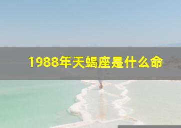 1988年天蝎座是什么命