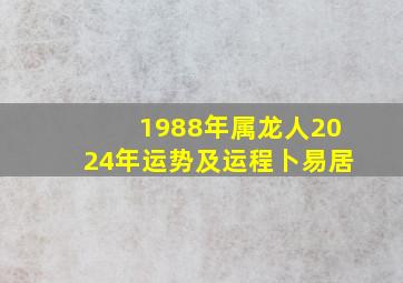 1988年属龙人2024年运势及运程卜易居,88年2024年属龙人的全年运势