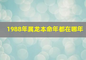 1988年属龙本命年都在哪年,1988年属龙的本命太岁是什么