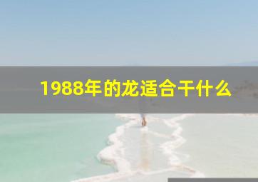 1988年的龙适合干什么,1988年属龙在2022年财运怎样样贵人协助财运不错