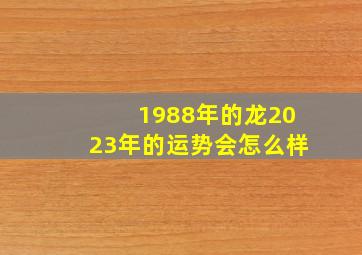 1988年的龙2023年的运势会怎么样,1988年属龙人2023年财运怎样样35岁属龙的兔年财气好吗