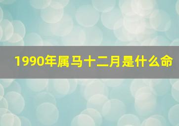 1990年属马十二月是什么命,1990年十二月属什么生肖