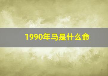 1990年马是什么命