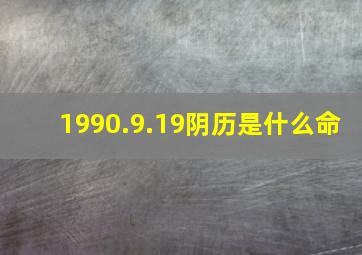 1990.9.19阴历是什么命