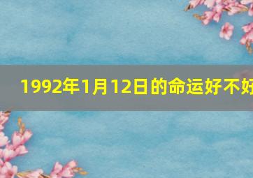 1992年1月12日的命运好不好,1992年1月12日生人命运