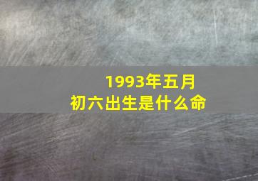 1993年五月初六出生是什么命,1993年5月初6是什么星座