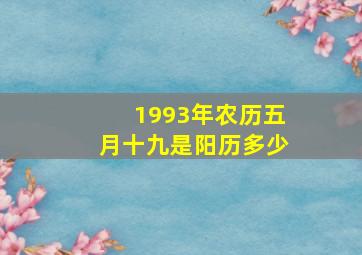 1993年农历五月十九是阳历多少