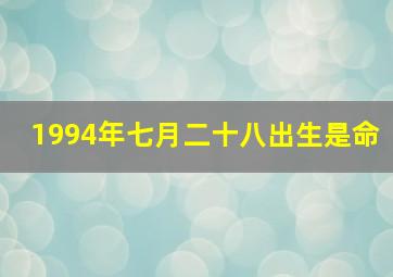 1994年七月二十八出生是命,1994年7月28日出生是什么命