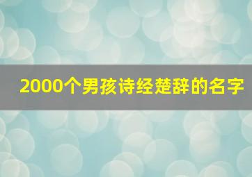 2000个男孩诗经楚辞的名字,男孩诗经楚辞取名字楚辞诗经取名的男孩名字有哪些