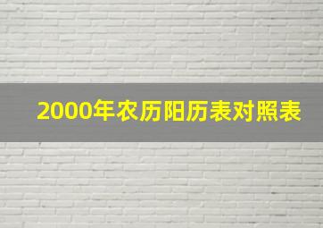 2000年农历阳历表对照表,2000年农历阳历表对照表图