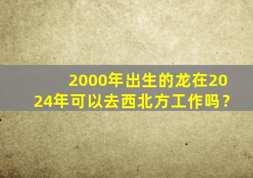 2000年出生的龙在2024年可以去西北方工作吗？,2000年属龙2024年运势及运程