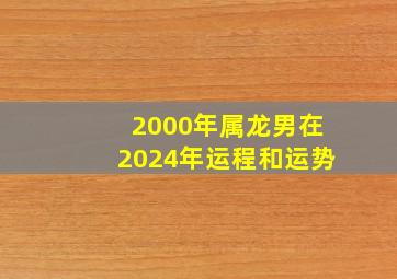 2000年属龙男在2024年运程和运势,2000年属龙男在2024年