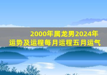 2000年属龙男2024年运势及运程每月运程五月运气,2000年龙男2024年运势