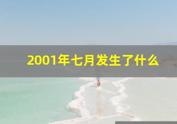 2001年七月发生了什么,历史上的七月七日发生了什么事