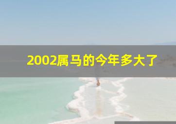 2002属马的今年多大了,属马今年多少岁