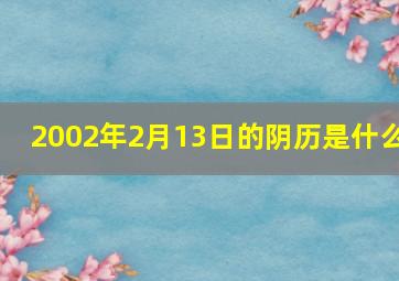 2002年2月13日的阴历是什么,2002年2月23农历是什么星座