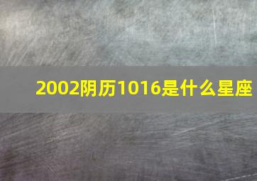 2002阴历1016是什么星座,2002年1016是啥星座