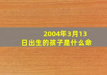 2004年3月13日出生的孩子是什么命,2004年3月13日出生的孩子是什么命格