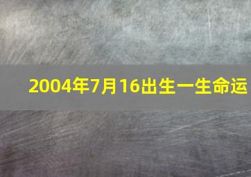 2004年7月16出生一生命运,2004年阴历7月18日19点34分出生的男孩子什么命运