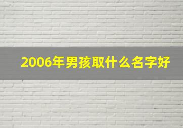 2006年男孩取什么名字好,2006年男孩名字大全