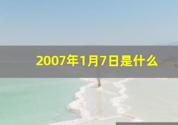 2007年1月7日是什么,农历一月初七（阴历1月07日）生日的人是什么星座