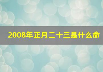 2008年正月二十三是什么命,08年正月十八晚上23:35生五行缺什么