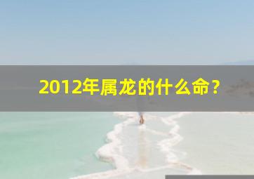 2012年属龙的什么命？