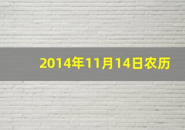 2014年11月14日农历