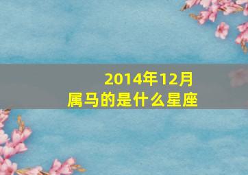 2014年12月属马的是什么星座,2014年12月属马人的命运