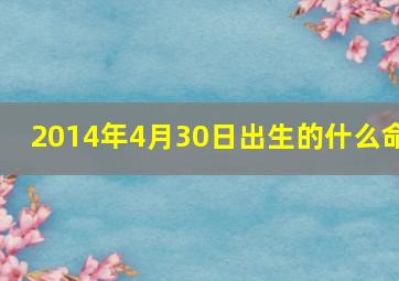 2014年4月30日出生的什么命