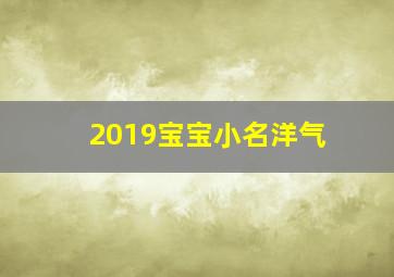 2019宝宝小名洋气