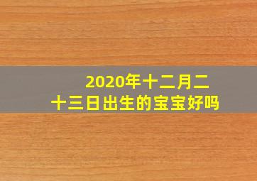 2020年十二月二十三日出生的宝宝好吗,2020年12月23日出生的女孩怎么起名寓意聪明