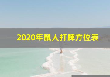 2020年鼠人打牌方位表,2020年属鼠的人办公方位推荐